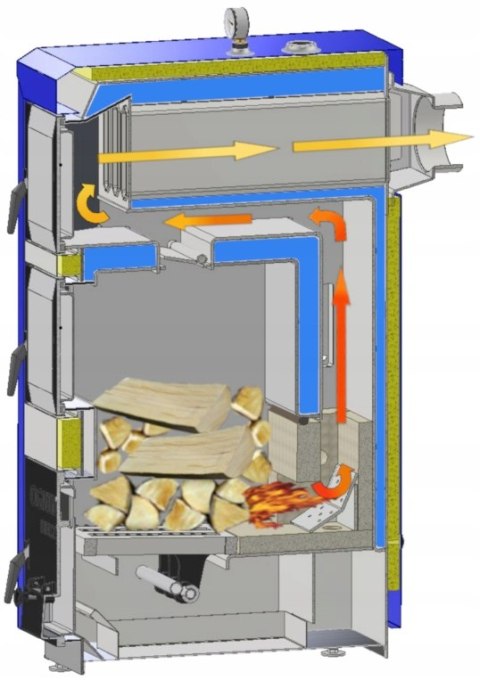 Piec stalowy na brykiet i drewno Ogniwo Bio 18 kW Piec stalowy na brykiet i drewno Ogniwo Bio 18 kW