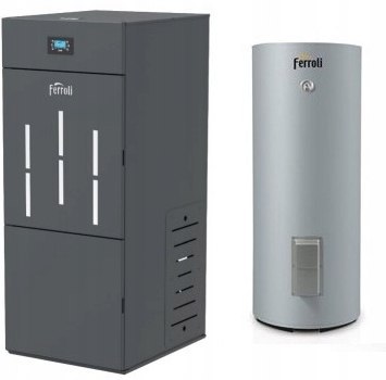 Piec Ferroli jednofunkcyjny stalowy na pellet 18 kW+ zasobnik Piec Ferroli jednofunkcyjny stalowy na pellet 18 kW+ zasobnik