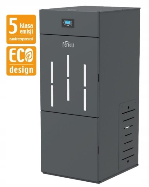 Piec Ferroli jednofunkcyjny stalowy na pellet 18 kW+ zasobnik Piec Ferroli jednofunkcyjny stalowy na pellet 18 kW+ zasobnik