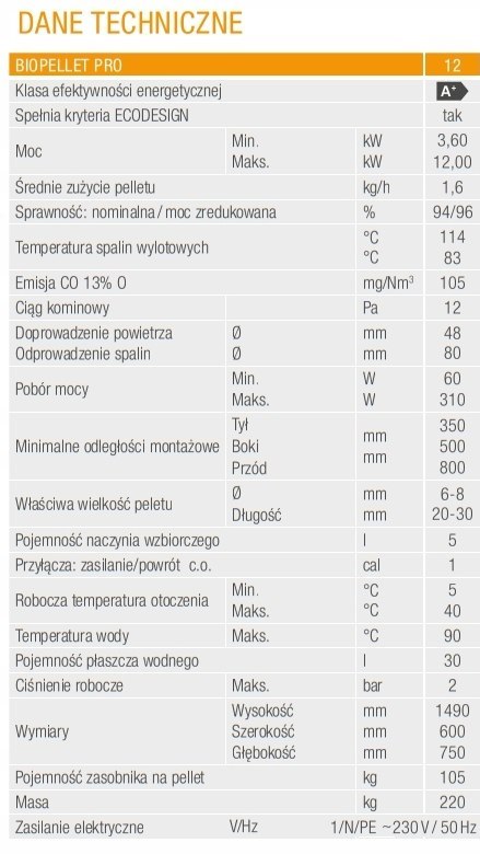 Piec, Kocioł Ferroli na pellet 12 kW + zasobnik 107 Piec, Kocioł Ferroli na pellet 12 kW + zasobnik 107