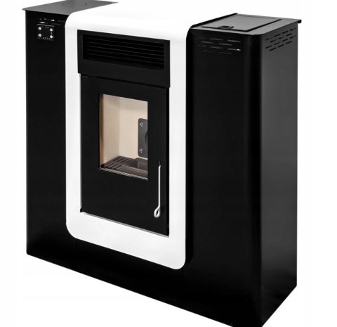 Piec piecyk na pellet WATT 10 kW kolor czarno-biały z nadmuchem Piec piecyk na pellet WATT 10 kW kolor czarno-biały z nadmuchem