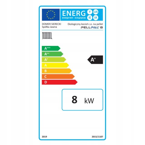 Kocioł na pellet PELLPAL SLIM 8 kW 5 Klasa EcoDesign ZUM Kocioł na pellet PELLPAL SLIM 8 kW 5 Klasa EcoDesign ZUM