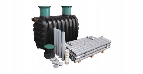 Oczyszczalnia przydomowa zestaw z drenażem rozsączającym 3400L W-262TM Oczyszczalnia przydomowa zestaw z drenażem rozsączającym 3400L W-262TM