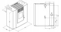 Piec piecyk kominek na pellet Eva Calor Nella 9 kW SLIM DGP czarny
