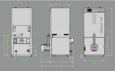 Piec stalowy na pellet OGNIWO PELLO 10 kW Piec stalowy na pellet OGNIWO PELLO 10 kW