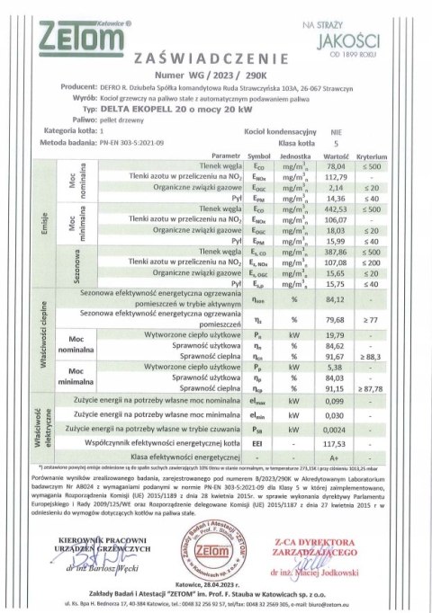 Kocioł na pellet DELTA EKOPELL 20 kW - wersja prawa Defro KCO-D-20-EP-P Kocioł na pellet DELTA EKOPELL 20 kW - wersja prawa Defro KCO-D-20-EP-P