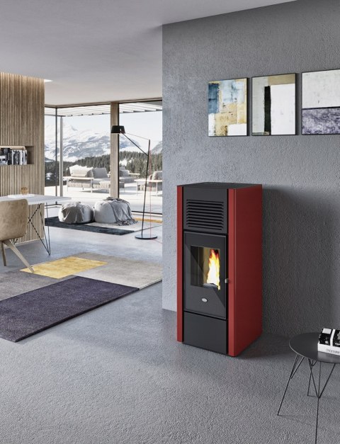 PIEC PIECYK NA PELLET Eva Calor Giusy 14 kW DGP CZERWONY PIEC PIECYK NA PELLET Eva Calor Giusy 14 kW DGP CZERWONY