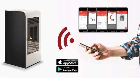 Piec Eva Calor jednofunkcyjny stalowy na pellet 9 kW czarny biały bordowy Piec Eva Calor jednofunkcyjny stalowy na pellet 9 kW czarny biały bordowy