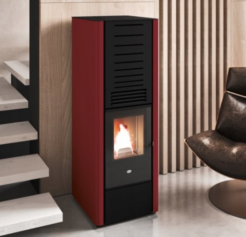 Piec piecyk na pellet Eva Calor Karen 9kW czarny biały bordowy Piec piecyk na pellet Eva Calor Karen 9kW czarny biały bordowy