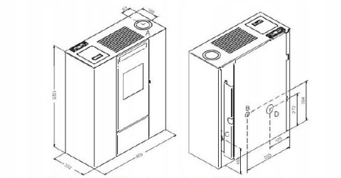 Piec, piecyk na pellet Eva Calor PIA 11 kW z DGP | SLIM czarny Piec, piecyk na pellet Eva Calor PIA 11 kW z DGP | SLIM czarny