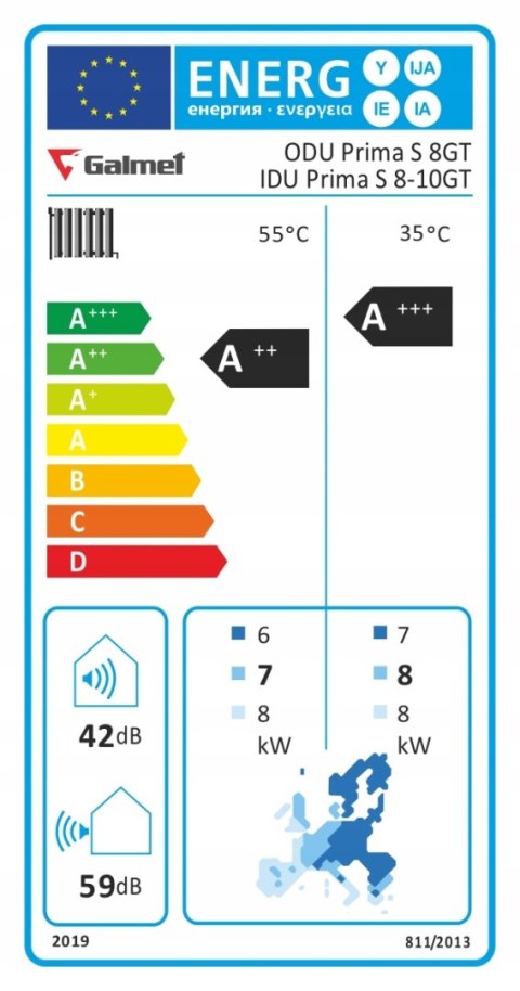 Pompa ciepła powietrzna split Prima S 8GT 8,3 kW 1F 230V R32 G200 B60 Pompa ciepła powietrzna split Prima S 8GT 8,3 kW 1F 230V R32 G200 B60