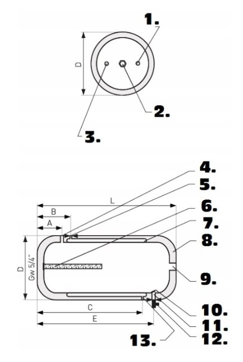 BOJLER ZBIORNIK WYMIENNIK GALMET DWUPŁASZCZOWY 100L 20-104700 BOJLER ZBIORNIK WYMIENNIK GALMET DWUPŁASZCZOWY 100L 20-104700
