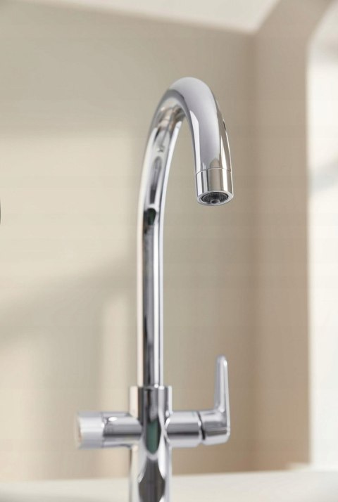 Bateria kuchenna stojąca Grohe BLUE PURE BAUCURVE srebrna, 30580000 Bateria kuchenna stojąca Grohe BLUE PURE BAUCURVE srebrna, 30580000