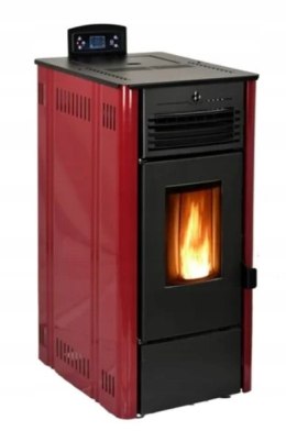 Piec piecyk kominek na pellet Atenea z nadmuchem bordowy 9,5 kW