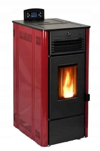 Piec piecyk kominek na pellet Atenea z nadmuchem bordowy 9,5 kW Piec piecyk kominek na pellet Atenea z nadmuchem bordowy 9,5 kW
