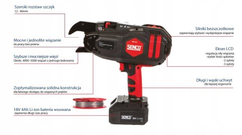 Wiązarka do prętów zbrojeniowych 18V 12-40mm SENCO Wiązarka do prętów zbrojeniowych 18V 12-40mm SENCO