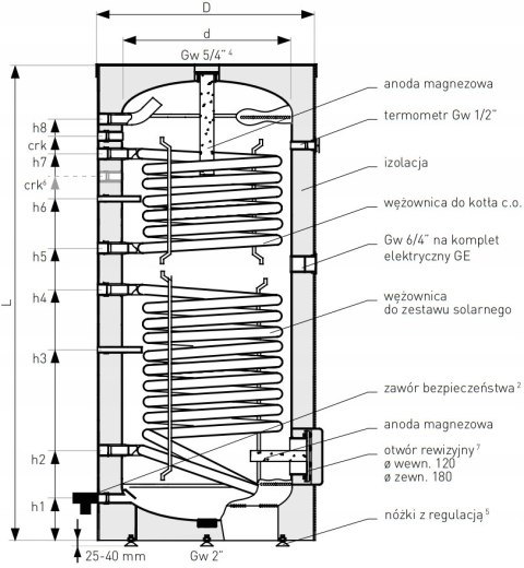 Bojler biwalentny Galmet 500l SGW(S)B TOWER BIWAL, 26-509000N Bojler biwalentny Galmet 500l SGW(S)B TOWER BIWAL, 26-509000N