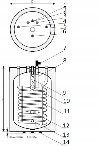 GALMET RONDO 120L WYMIENNIK ZASOBNIK Z WĘŻOWNICĄ, 26-127500 GALMET RONDO 120L WYMIENNIK ZASOBNIK Z WĘŻOWNICĄ, 26-127500