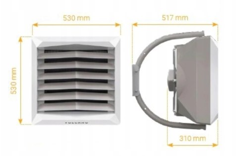 Nagrzewnica Wodna Volcano 20Kw z konsolą montażową Nagrzewnica Wodna Volcano 20Kw z konsolą montażową