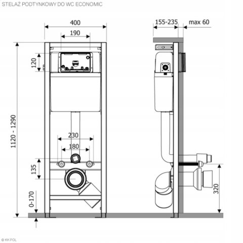 Stelaż podtynkowy do toalety Ravak GPX2240054 Stelaż podtynkowy do toalety Ravak GPX2240054