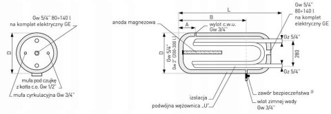 Wymiennik ONNLINE 80l SGW(L) z podwójną wężownicą 21-084800ONL Wymiennik ONNLINE 80l SGW(L) z podwójną wężownicą 21-084800ONL