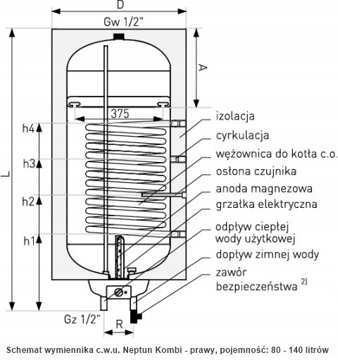GALMET BOJLER 80L NEPTUN KOMBI + GRZAŁKA PRAWY, 06-084670 GALMET BOJLER 80L NEPTUN KOMBI + GRZAŁKA PRAWY, 06-084670