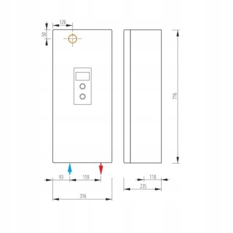 Kocioł elektryczny EKCO.MN3-12/16/20/24 kW 400V 3N 10.1.05.012.01