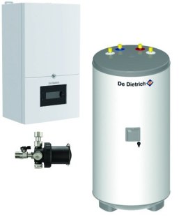 Kocioł gazowy kondensacyjny MCR4 24/AQUAvie 150 + XS90 De Dietrich