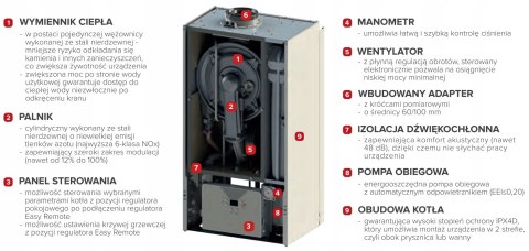 Kocioł gazowy kondensacyjny dwufunkcyjny SILVER PRO 35/40 612100 0000/PL1T