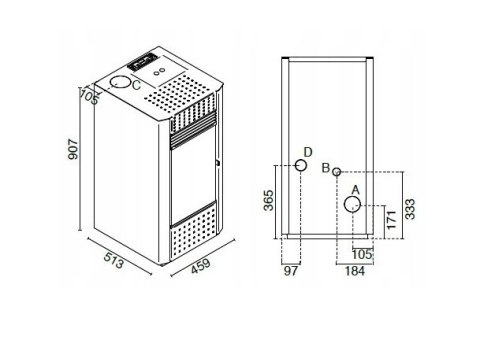 Piec na pellet Eva Calor Irma 9 kW z DGP pilot Piec na pellet Eva Calor Irma 9 kW z DGP pilot