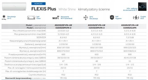 Klimatyzator HAIER FLEXIS Plus 2,6 kW AS25S2SF1FA-LW 1U25S2SM1FA-2