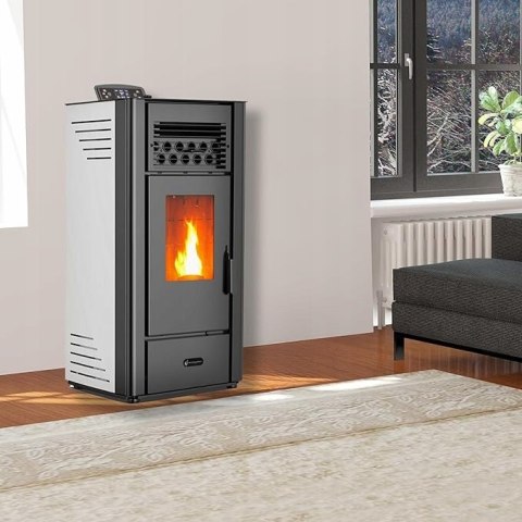 Kominek Piec na Pellet 10 KW Anita Sannover biały Klasa energetyczna A+