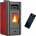 Kominek Piec na Pellet 10 KW Anita Sannover bordowy Klasa energetyczna A+