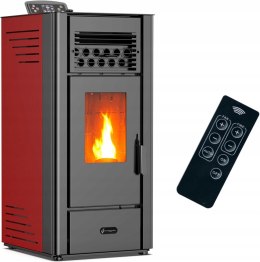 Kominek Piec na Pellet 10 KW Anita Sannover bordowy Klasa energetyczna A+