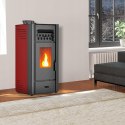 Kominek Piec na Pellet 10 KW Anita Sannover bordowy Klasa energetyczna A+