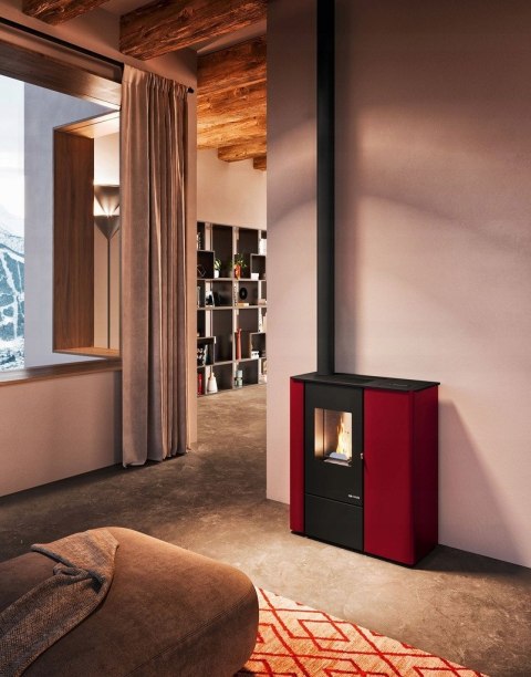 PIEC NA PELLET Eva Calor Vale 8 kW z nadmuchem czarny