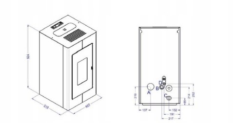 PIEC PIECYK KOMINEK NA PELLET Z PŁASZCZEM WODNYM LUISA HYDRO 11kW CZARNY