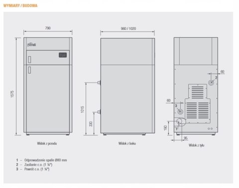 Piec Kocioł FERROLI 40kw c.o. cwu na pellet