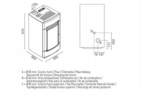 Piec na PELLET EVA CALOR SOFIA 9 kW Dostępne w 2 kolorach