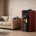 Piec na pellet Anita 12 kW Sannover bordowy klasa A+