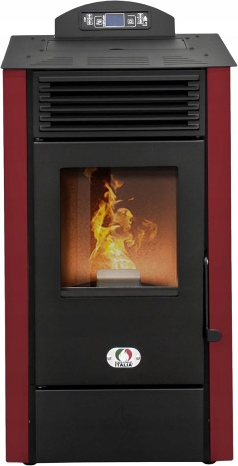 Piec na pellet California 8kw Italia klasa A+ bordowy