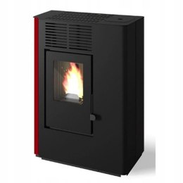 Piec piecyk kominek na pellet Eva Calor Nella 9 kW SLIM DGP czerwony