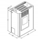 Piec piecyk kominek na pellet Eva Calor Nella 9 kW SLIM DGP czerwony