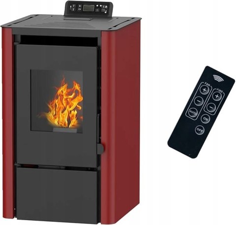 Piec powietrzny na pellet Sannover Anita 7,6 kW bordowy