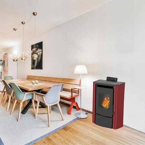 Piec powietrzny na pellet Sannover Anita 7,6 kW bordowy