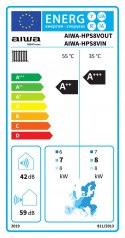 Pompa ciepła powietrzna split 10 kW 230 V KOMPLET AIWA-HPS8/10VIN 10VOUT