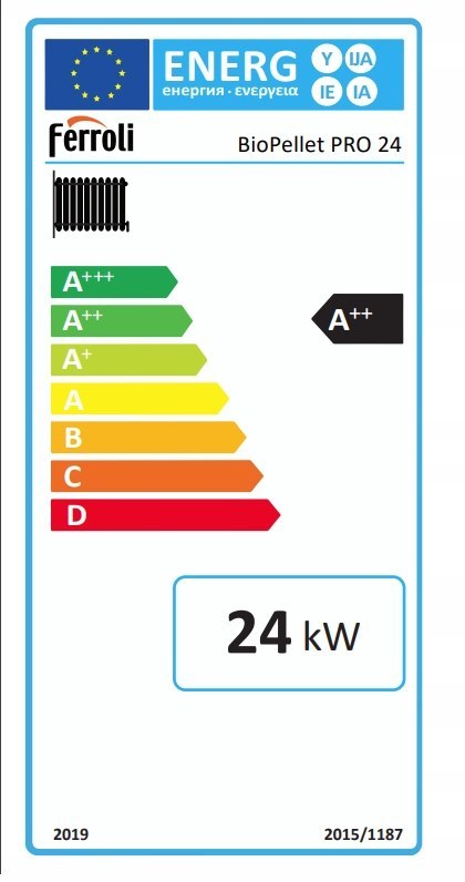 Zestaw Ferroli Piec na pellet BIOPELLET PRO 24 wymiennik ECOUNIT F300 257L