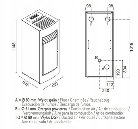 PIEC NA PELLET Eva Calor Letizia 15 kW z DGP