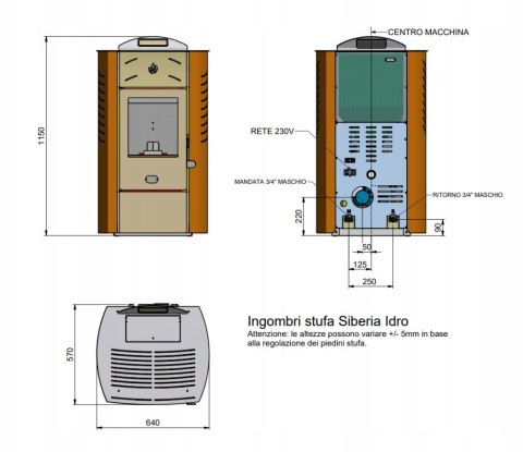 PIEC NA PELLET Siberia 15 kW PŁASZCZ WODNY, Czerwony