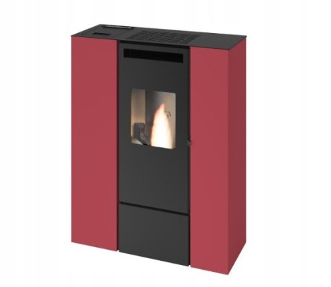 Piec piecyk kominek na pellet Eva Calor PIA 11 kW DGP bordowy SLIM